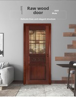 Porte en bois massif Sapele, porte peinte, porte simple composite, porte intérieure en verre pour salle de bain, portes intérieures massives