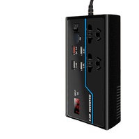 Convertisseur d'alimentation pour voiture 200W, chargeur de voiture 12V/24V, convertisseur automatique avec charge rapide PD QC et écran LED pour tous les véhicules
