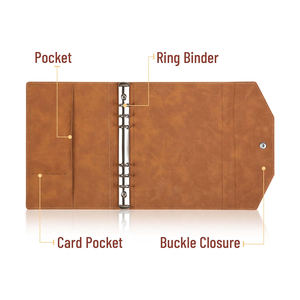 Journal personnalisé A5 classeur à feuilles mobiles en cuir véritable livres enveloppe classeur d'épargne banque dépôt dossier planificateur - Product Image 6