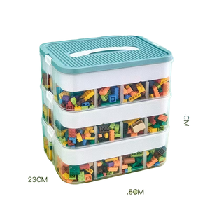 <span class=keywords><strong>Contenitore</strong></span> Rettangolare Extra Large in Plastica per Giocattoli, Pieghevole per Mattoncini Lego, Organizzatore per Sala Giochi - Product Image 3