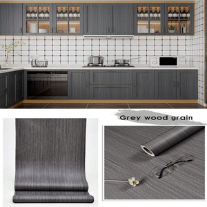 PVC autoadesivo legno-venature adesivi grigiastro impermeabile porta <span class=keywords><strong>per</strong></span> lo sfondo <span class=keywords><strong>mobili</strong></span> armadi decorazione <span class=keywords><strong>carta</strong></span> da parati pellicola protettiva - Product Image 4