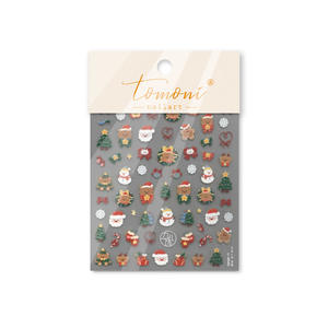 TSZS Navidad 3D Nail Art Stickers Navidad oso de peluche copo de nieve y diseños de lazo para DIY vacaciones manicura pegatina <span class=keywords><strong>uñas</strong></span> al por mayor - Product Image 4