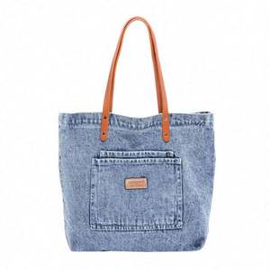 Sac fourre-tout de luxe grand format pour femmes 2024, sacs de shopping, sacs à bandoulière en jean avec logo personnalisé - Product Image 6