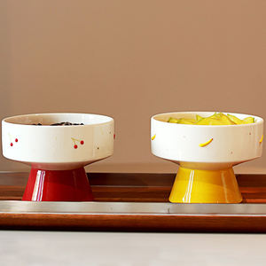 베스트 셀러 파티 접대 용품 흰색과 노란색 빨간색 도자기 세라믹 디저트 과일 스낵 플레이트 선물-가치있는 식기 - Product Image 1