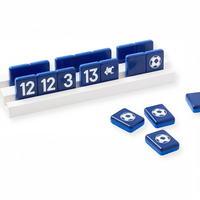 Futbol Temalı Amerikan Mahjong Premium Akrilik Spor Rummy Okey Oyun Parçaları Lacivert Fayanslar Futbol Taraftarı Fayans Seti