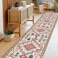 Böhmischer Flurteppich mit geometrischem Muster, Kristall-Samt-Bodenmatte, Eingangsbereich, Küche, Treppenhaus, langer Teppich, Heimdekoration