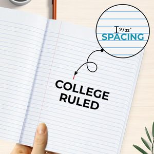 Quaderno a Righe per College, 200 Pagine (100 Fogli), Copertina Rigida, Quaderno a Righe per College in Confezione Convenienza, Effetto Marmo Nero - Product Image 2