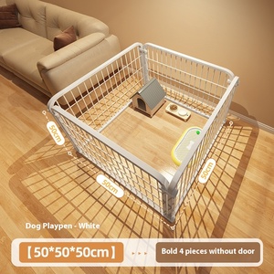 강아지 울타리 금속 스테인리스 스틸 단단한 패턴 버튼 잠금 친환경 실내 케이지 탈출 방지 훈련 화장실 소형견용 - Product Image 6