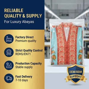 Boutique Style <b>Islamic</b> Abaya Ethnic Elegant Floral <b>Print</b> Polyester Long Sleeve Maxi for Dubai Resort Gathering Statement Wear - Product Image 6