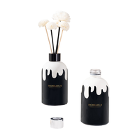 Flacon roll-on rond en verre noir de 200 ml pour huiles essentielles, aromathérapie et emballage de parfums d'intérieur