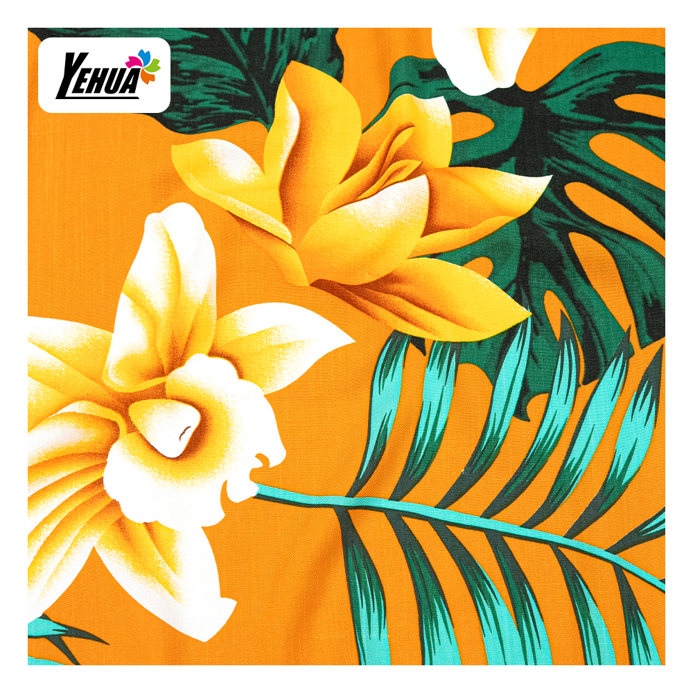 Challis Fabric Rayon Slub Textiles Flower Printed Rayon Fabric for Clothing Dress Garments