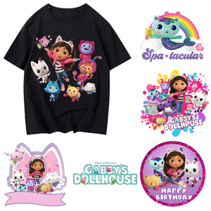 Autocollant thermocollant en vinyle DTF à motif de dessin animé <span class=keywords><strong>Gaby</strong></span> Cat pour T-shirts, sweat-shirts, décalcomanie en vinyle DIY, décalcomanie initiale - Product Image 1