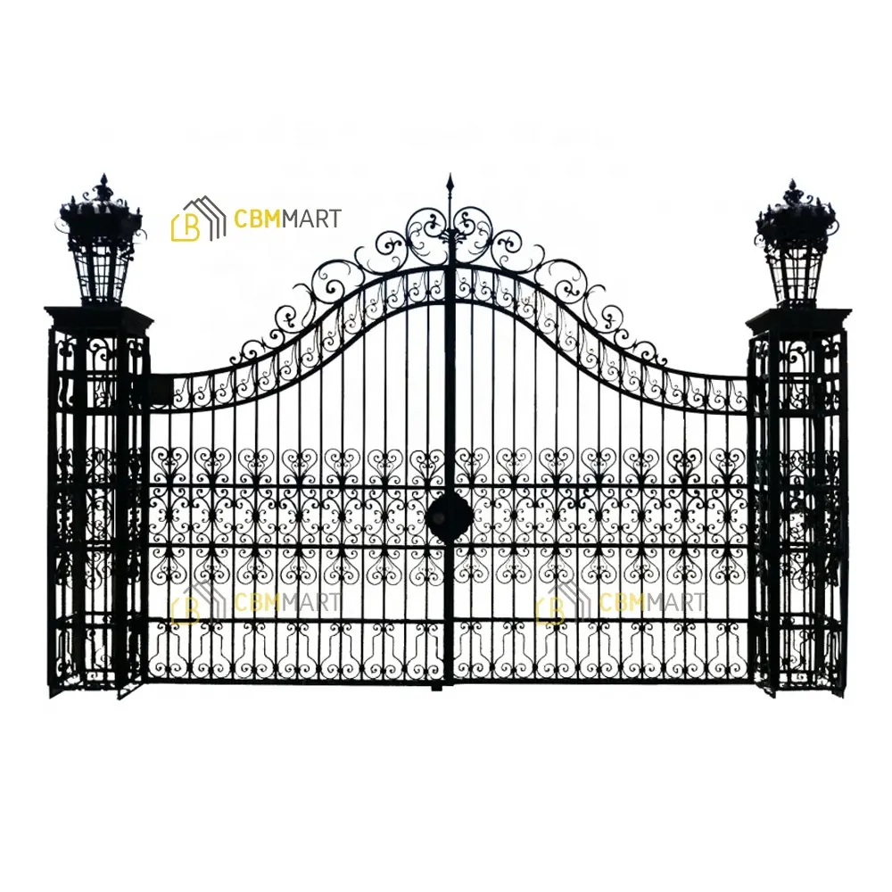 CBMmart Luxury Royal Garden Entrance Swinging Driveway Gates Gold Wrought Iron Deco Main Gate Design