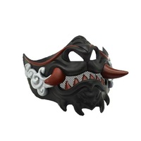 Masque de déguisement unisexe pour Halloween, guerrier, fantôme, masque de bouche avec dents, démon, Kabuki, samouraï, Oni, diable