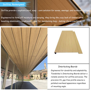 Paneles de Soffit Ventilados, Sistema de Soffit de Aluminio, Decoración con Aspecto de Madera, Impermeables, para Exteriores de Villas - Product Image 2
