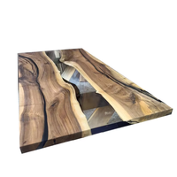 Table basse de mode table en résine meubles de maison en bois de noyer dalle en bois massif de conception spéciale salle à manger Tables de rivière en résine époxy