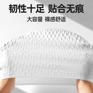 Bonnet de bain en silicone en forme de larme, taille extra large, protection des oreilles, élastique, imperméable, pour cheveux longs, unisexe - Product Image 3