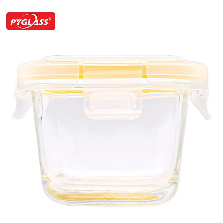 Square, Mini Glass Food Storage Containers with PP Lids, Food containers, Airtight