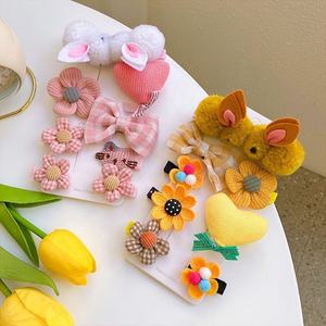 <span class=keywords><strong>2022</strong></span> vente en gros de haute qualité mélange couleur mode à la mode tissu lapin pince à cheveux ensembles pour petites filles retour à l'école - Product Image 2