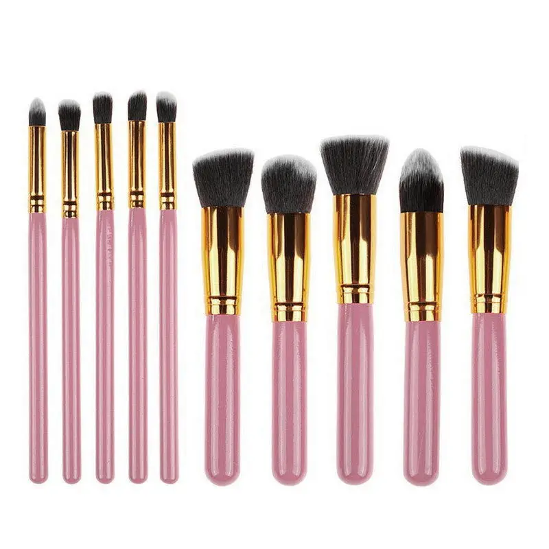 10 pezzi di alta qualità nuovo Set di pennelli per trucco professionale personalizzato rosa pennello per trucco cosmetico manico strumento per il trucco