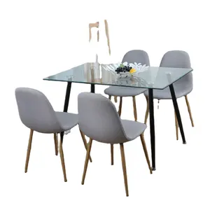 yemek masası seti yüksek sandalye Suppliers-Toptan yüksek kalite modern yemek masası s ev mobilyaları cam yemek masası sandalyeler yemek masası seti