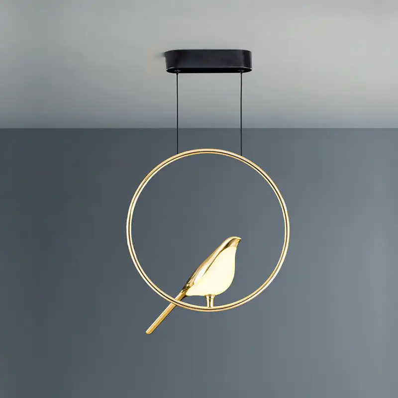 Postmodern Designer Abstract Art Metal Bird Led Pendant Lights For Dining Room Table Kitchen Bar Hanging Lamp Home Deco Fixtures