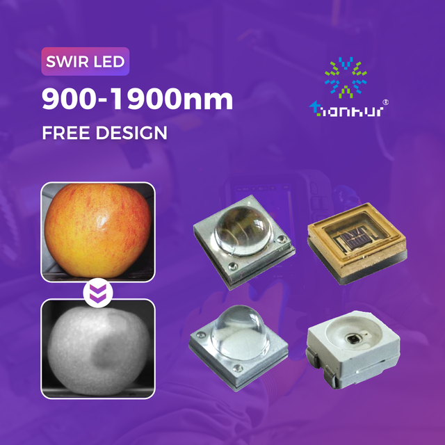 Tianhui Short Wave Infrared Red LED 900-1800nm SWIR Chip Dimmable Fruit Sorting Resin Testing Liquid Level Detection