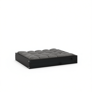 Lit pour chien en bois de pin massif noir, rectangulaire, durable, pour chiens, intérieur, toutes saisons, style minimaliste - Product Image 1