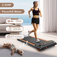 Tapis de course électrique 2,25 CV avec inclinaison automatique, mini tapis de marche compact et plat pour la maison et la salle de sport, installation facile