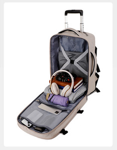 Mochila de viaje rodante de alta calidad para hombres y mujeres con <span class=keywords><strong>ruedas</strong></span>, equipaje de mano resistente al agua, Maleta aprobada por la aerolínea - Product Image 5