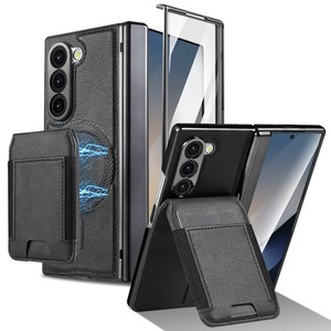 Custodia Magnetica Pieghevole con Porta Carte per <span class=keywords><strong>Samsung</strong></span> Fold 8 7 6 5 4 3 Pixel <span class=keywords><strong>10</strong></span> Pro, <span class=keywords><strong>Cover</strong></span> Sottile in Pelle con Protezione Schermo - Product Image 1