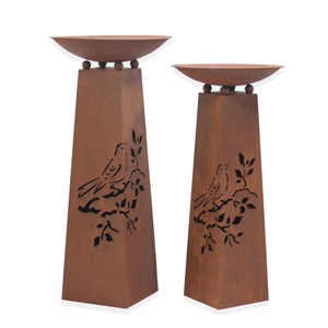 Modern Rusty Metal Iron Plant Stand Unique <strong>Corner</strong> Garden Decor with <strong>Planter</strong> Pots for Home Country House - Product Image 1