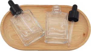 30ml 50ml 100ml Square Glass Serum <b>Dropper</b> <b>Bottles</b> for Essential Oil With Gold Sliver Bamboo Cap - Product Image 3