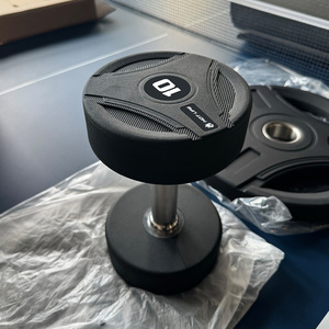 Toptan Yüksek Kaliteli Spor Salonu Dambıl Güç Antrenman Ekipmanı Yuvarlak Başlı Kauçuk Kaplı Dambıl Seti Dökme Çelik Dambıl Seti - Product Image 6