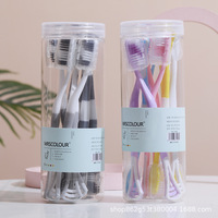 Brosse à dents et gratte-langue double effet en silicone à poils souples pour adulte