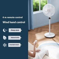 Ventilador de Pie Circular de 16 Pulgadas con Control Remoto Eléctrico Mecánico, Temporizador y Pedestal para Dormitorio, Habitación o Escuela