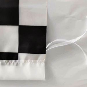 Banderas a cuadros de carreras en blanco y negro de 3x5 pies, con cabecera de lona, doble costura, hechas de poliéster con ojales de latón, impermeables y duraderas. - Product Image 5