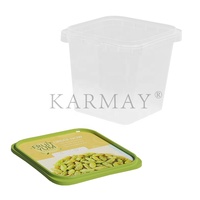 Boîte de conservation pour pudding aux fruits, 1L (30 oz), en plastique, avec couvercle hermétique, empilable, carrée, transparente