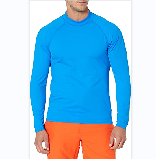 Custom Sublimation Printed Men's UPF 50+ Mock Long Sleeve Compression Swimsuit  Athletic Workout Shirt Surfing Rash Guard