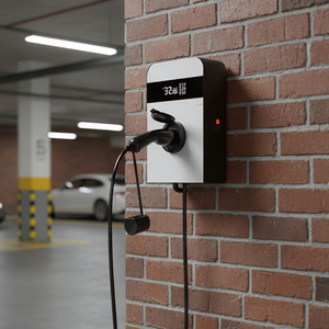 Borne de recharge murale pour véhicules électriques (VE) avec prise AC, type 2, norme européenne, avec options SAE J1772 et <span class=keywords><strong>Tesla</strong></span> - Product Image 2