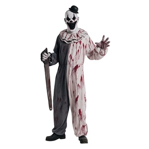 Disfraz de Payaso Terrorífico de Halloween con Manchas de Sangre de Dos Tonos para Hombre, Mono de Asesino de Terror con Máscara y Accesorio de Sierra, Traje de Cosplay para Carnaval - Product Image 1