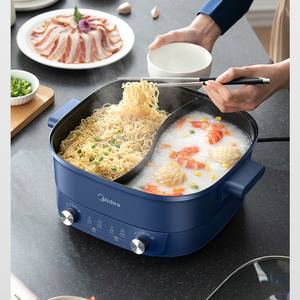 Casserole électrique Midea 6L à double compartiment, revêtement antiadhésif, pour usage domestique - Product Image 3