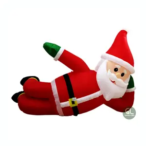 LED Airblownคริสต์มาสซานตาคลอสขนาดใหญ่Inflatableขี้เกียจSanta Sleeping Santa