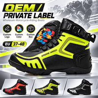 Bottes de moto personnalisées OEM/ODM avec logo, chaussures de motard montantes pour la ville, pointures EU 37-48, marque privée OEM