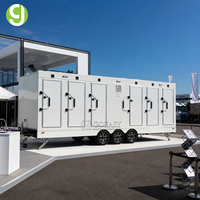 Remorque de toilettes de luxe portable Goeasy personnalisée pour l'extérieur et l'intérieur, entièrement équipée avec système d'eau arrière et toilettes électriques intégrées