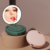 Mini chauffe-tout intelligent portable USB rechargeable avec miroir de maquillage éclairé, thermostat réglable, protection contre la surchauffe, pour la maison et la voiture