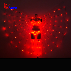 Le ali a LED indossano un Costume di danza del ventre telecomandato con reggiseno Sexy luminoso e mutandine per ballare - Product Image 2
