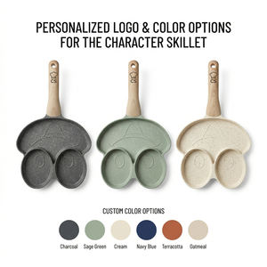 E-Top Cookware Poêle à œufs en forme <span class=keywords><strong>de</strong></span> grenouille, <span class=keywords><strong>lot</strong></span> <span class=keywords><strong>de</strong></span> 3 cavités, couleur et emballage personnalisables, pour œufs pochés et préparations à base d'œufs, articles en gros - Product Image 3