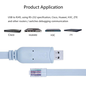 Hot bán 6.6ft màu xanh đồng trục Adapter <span class=keywords><strong>Cable</strong></span> FTDI chip USB 2.0 RJ45 8PIN 28AWG máy chiếu giao diện điều khiển Bộ định tuyến máy tính Micro - Product Image 5