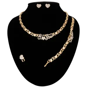 Latest design heart XO love Valentine's Day gift jewelry set